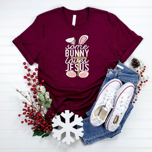 Some Bunny Loves Jesus Shirt, Christian Easter Shirt, Jesus Shirt, Inspirational - Picture 1 of 2